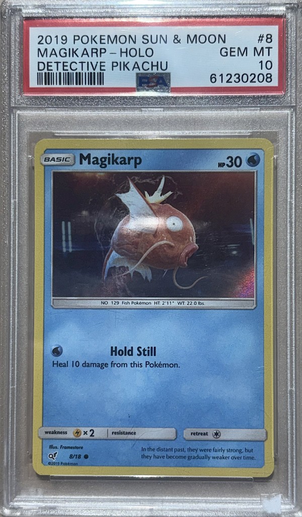 Magikarp Holo Common (PSA 10) - 8/18 (Detective Pikachu)