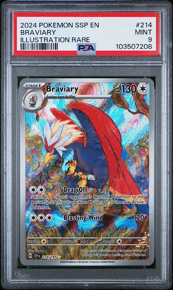 Braviary (PSA 9) - 214/191 (Surging Sparks)