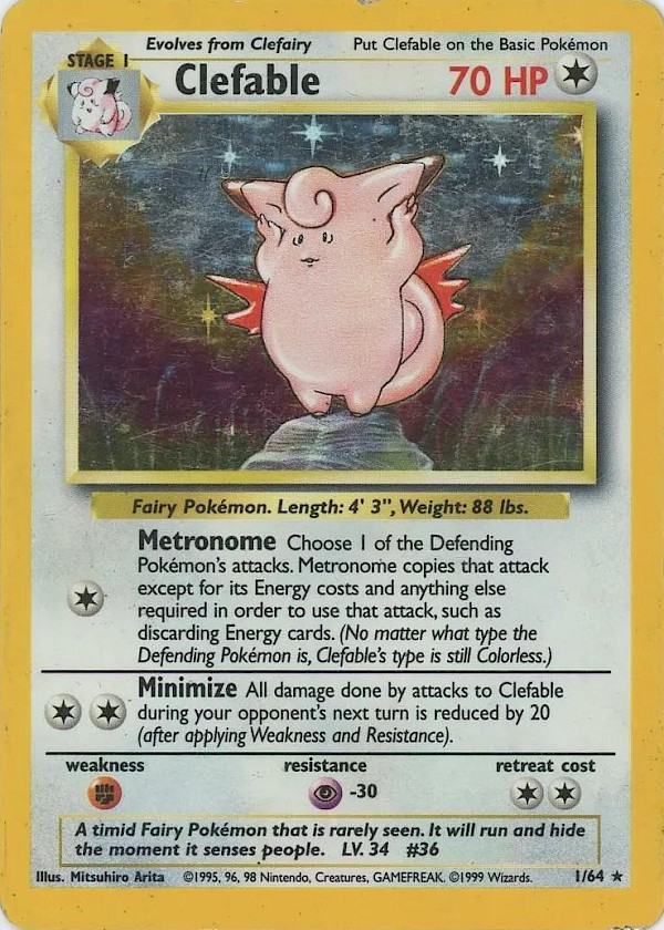 Clefable (Unlimited Holofoil) - 1/654 (Jungle)