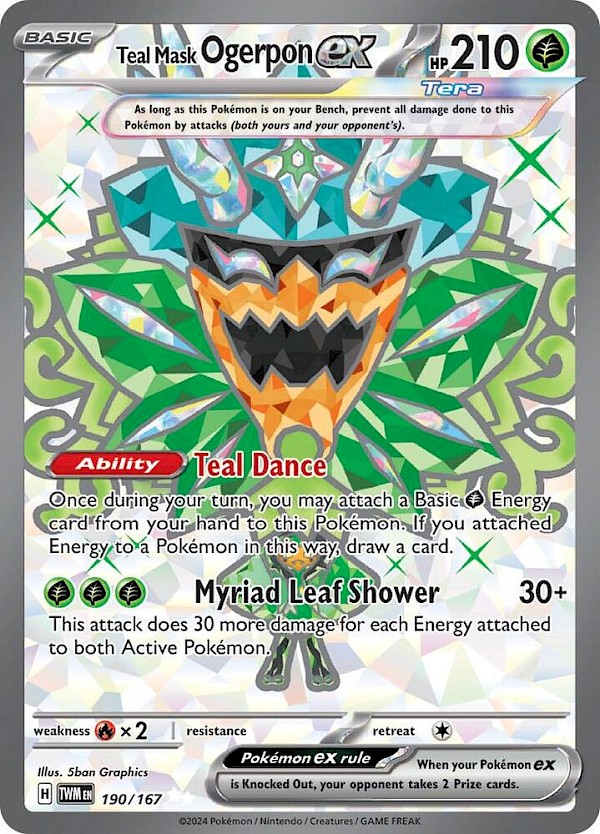 Teal Mask Ogerpon EX - 190/167 (Twilight Masquerade)