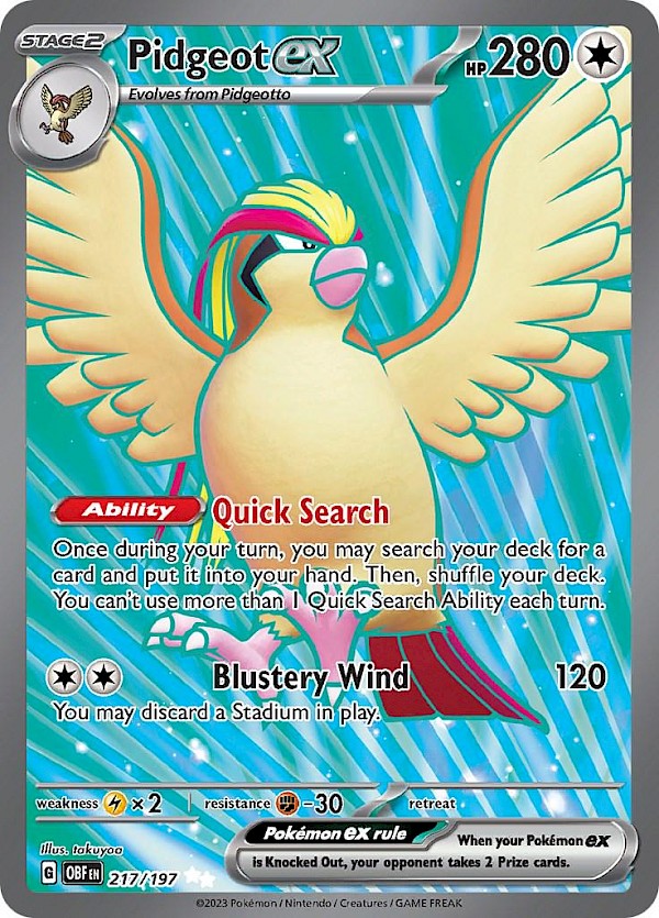 Pidgeot EX - 217/197 (Obsidian Flames)