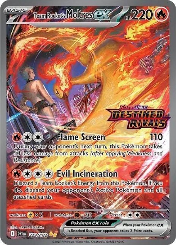 Team Rocket's Moltres ex (Destined Rivals Stamp) - 229/182