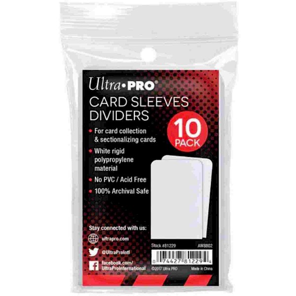 Ultra Pro: Card Sleeves Divider (10ct White)