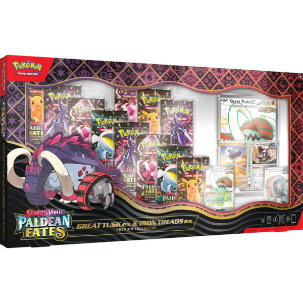 Pok&eacute;mon: Paldean Fates Great Tusk Ex & Iron Threads Ex Premium Collection