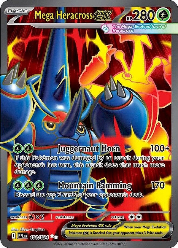 Mega Heracross EX - 108/094 (Phantasmal Flames)