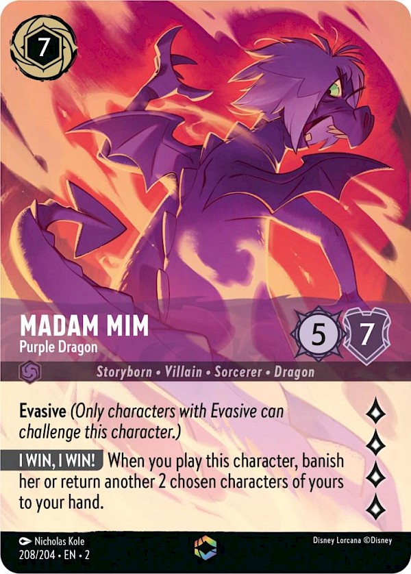 Madam Mim - Purple Dragon (208/204 EN 2) - Rise of the Floodborn