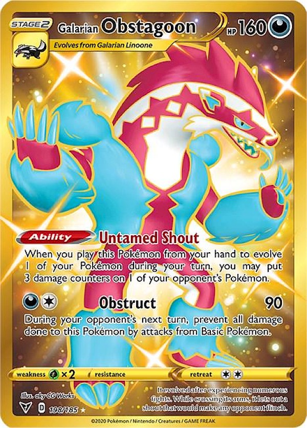 Galarian Obstagoon (Secret) - 198/185 (Vivid Voltage)