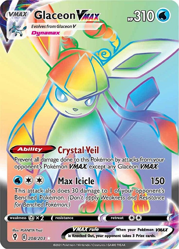 Glaceon VMAX (Secret) - 208/203 (Evolving Skies)