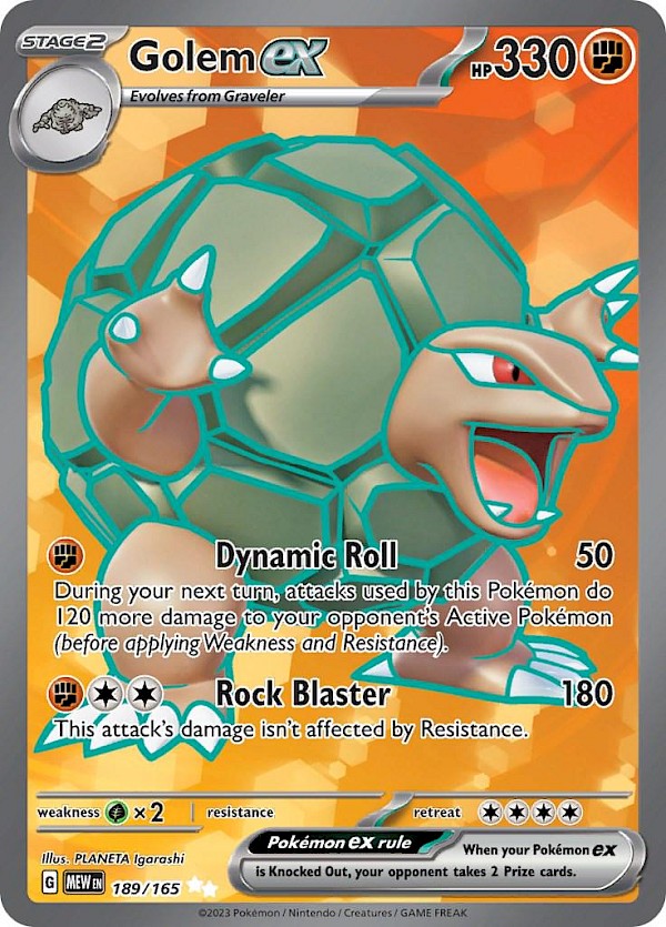 Golem EX - 189/165 ( Pok&eacute;mon 151)