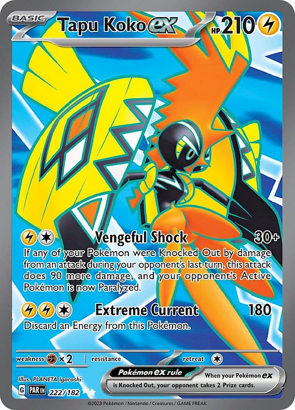 Tapu Koko EX - 222/182 (Paradox Rift)