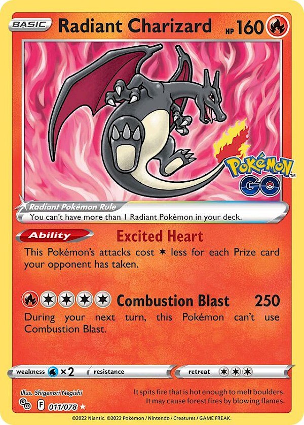 Radiant Charizard - 011/078 (Pok&eacute;mon Go)