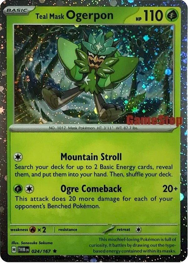 Teal Mask Ogerpon (Cosmos Holo) (Gamestop Exclusive) - 024/167 (Miscellaneous Cards & Products)