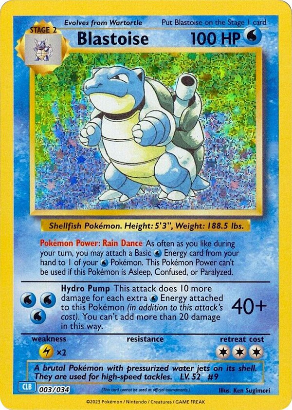 Blastoise - 003/034 (Trading Card Game Classic)