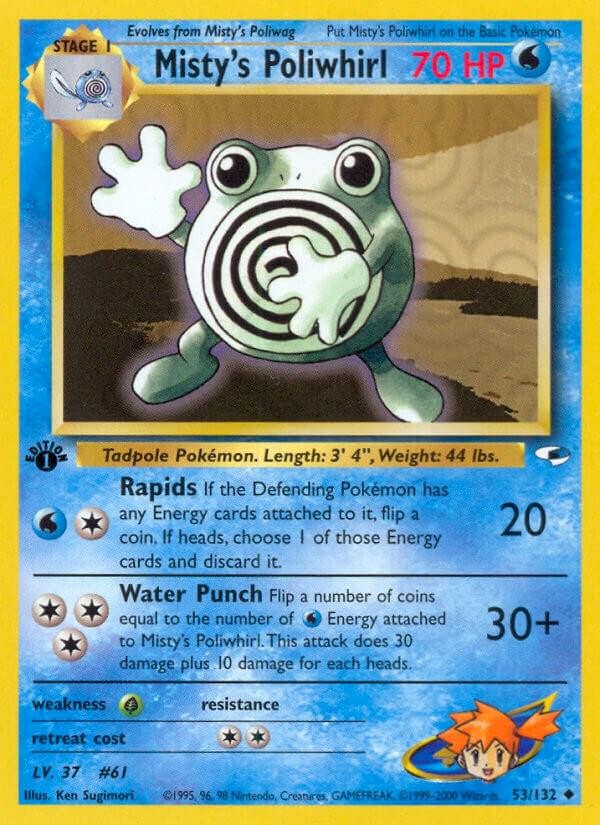Misty's Poliwhirl (First Edition) - 53/132 (Gym Heroes)