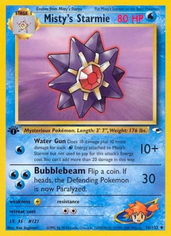 Misty's Starmie (First Edition) - 56/132 (Gym Heroes)