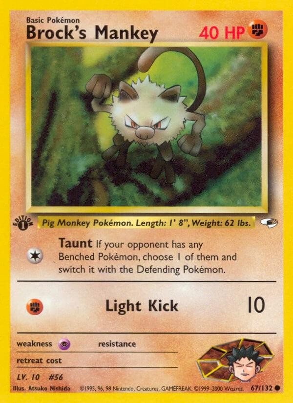 Brock's Mankey (First Edition) - 67/132 (Gym Heroes)