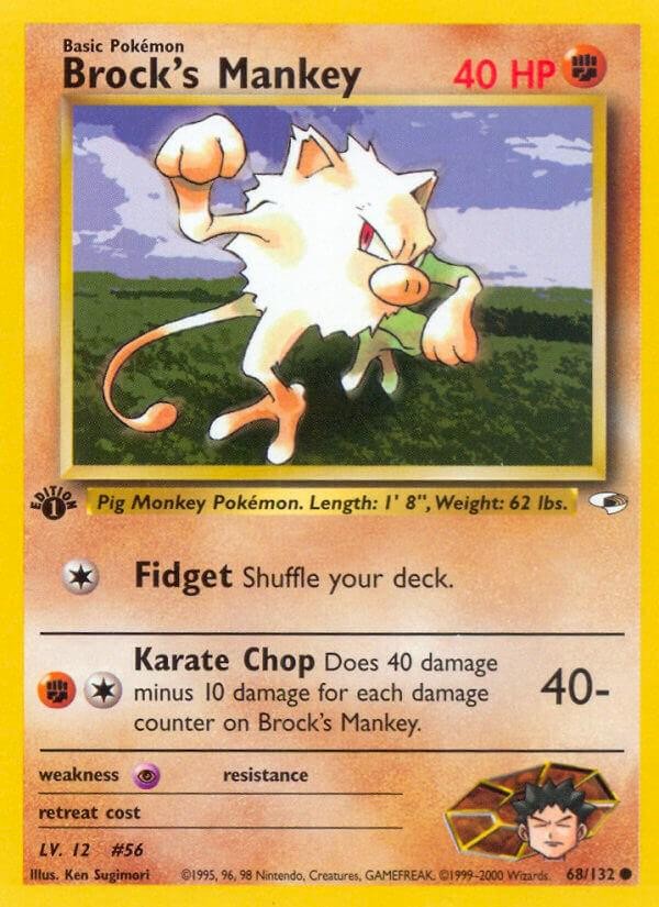 Brock's Mankey (First Edition) - 68/132 (Gym Heroes)
