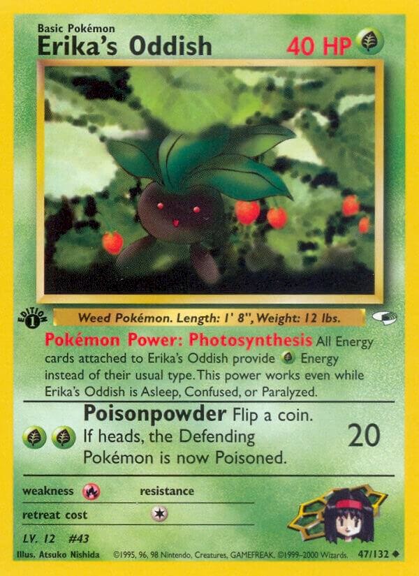 Erika's Oddish (First Edition) - 47/132 (Gym Heroes)