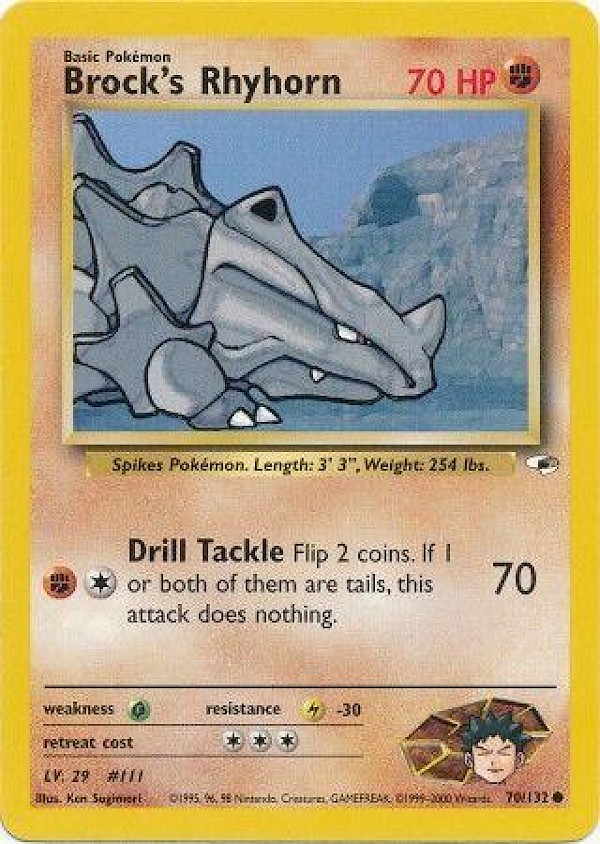 Brock's Rhyhorn (Unlimited) - 70/132 (Gym Heroes)