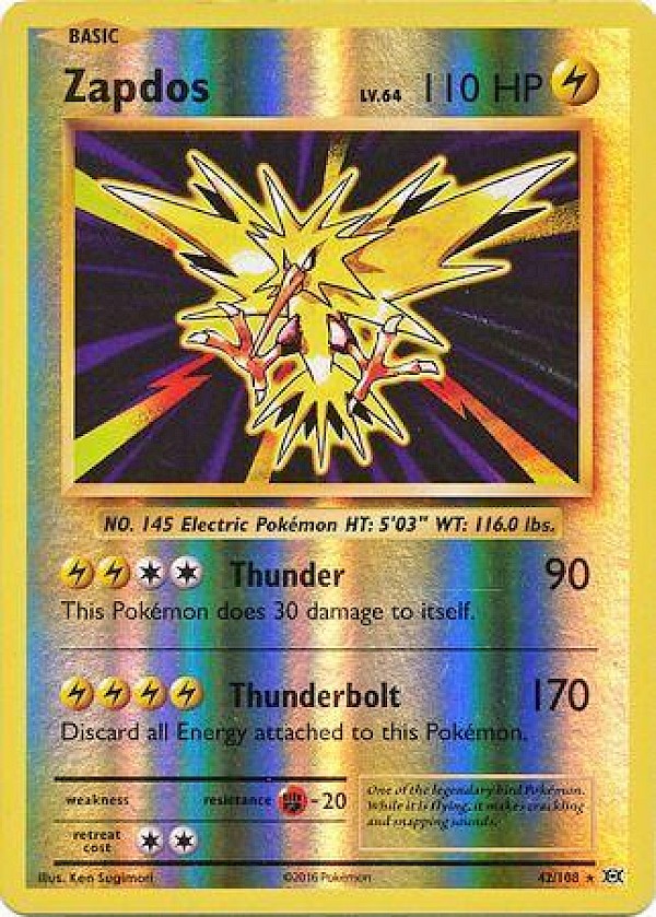 Zapdos (Reverse Holofoil) - 42/108 (Evolutions)
