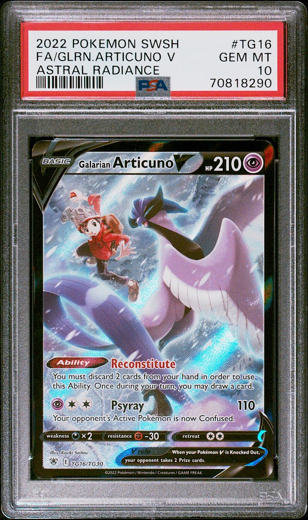 Galarian Articuno V (PSA 10) - TG16/TG30 (Astral Radiance Trainer Gallery)